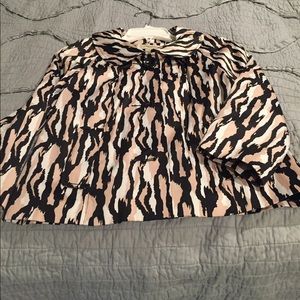 Short jacket white,black and pale pink.